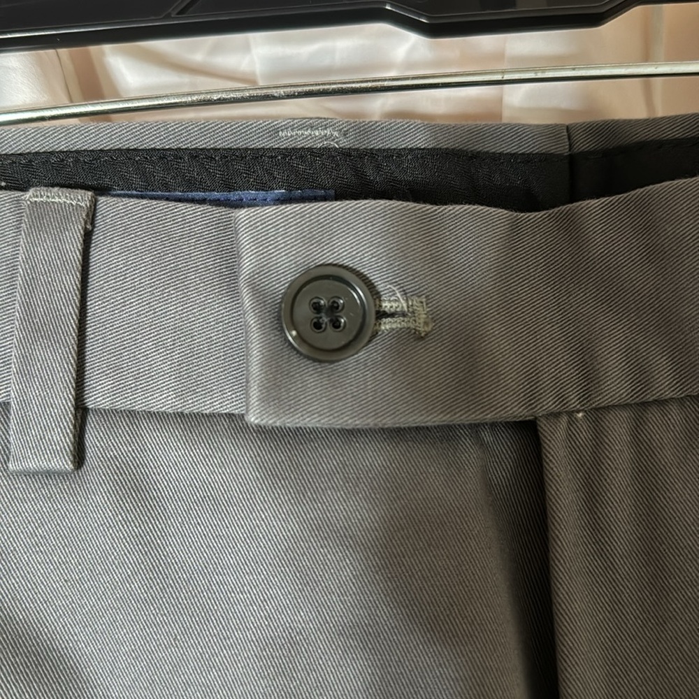 Broletto Men’s Gray Khaki Pants 32x32 Casual Dress Trousers Classic Fit - Picture 4 of 6